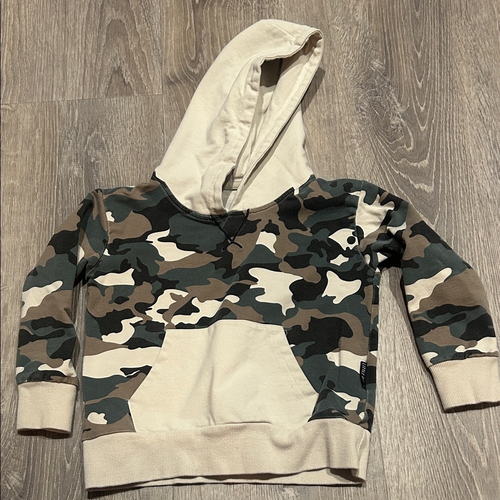 Little Bipsy Camouflage Hoodie with Cream Accents